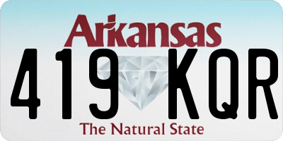 AR license plate 419KQR