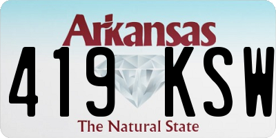 AR license plate 419KSW