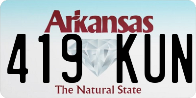 AR license plate 419KUN