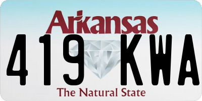 AR license plate 419KWA
