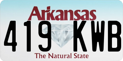 AR license plate 419KWB
