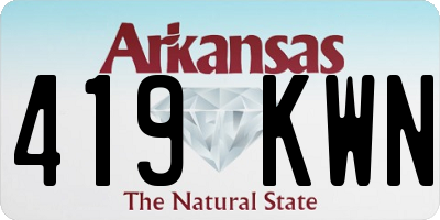 AR license plate 419KWN