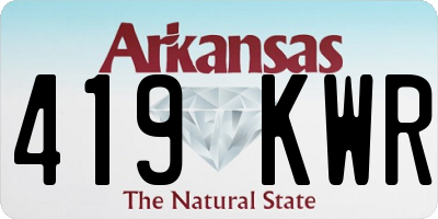 AR license plate 419KWR