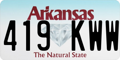 AR license plate 419KWW