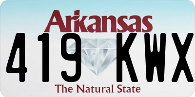 AR license plate 419KWX