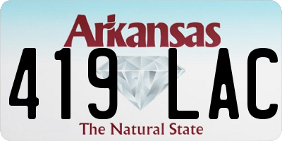 AR license plate 419LAC
