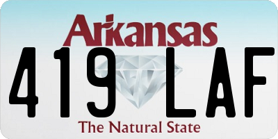AR license plate 419LAF