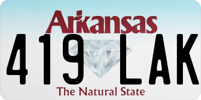 AR license plate 419LAK