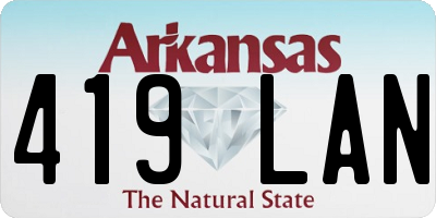 AR license plate 419LAN
