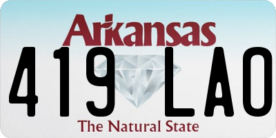 AR license plate 419LAO
