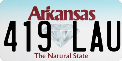 AR license plate 419LAU