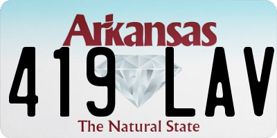 AR license plate 419LAV
