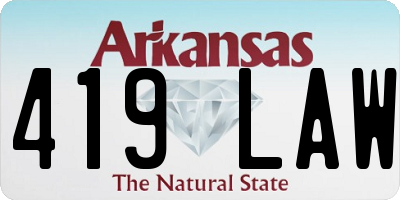 AR license plate 419LAW