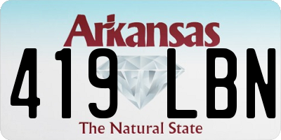 AR license plate 419LBN