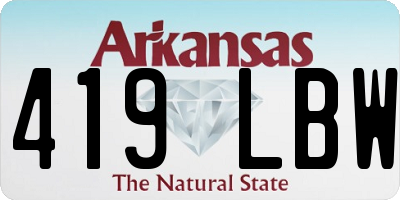 AR license plate 419LBW