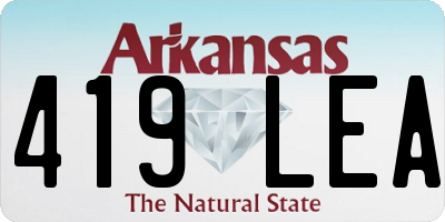 AR license plate 419LEA