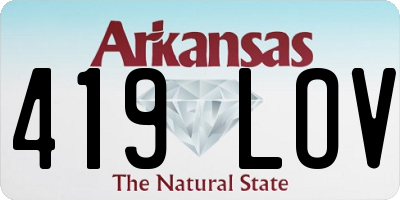 AR license plate 419LOV