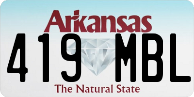 AR license plate 419MBL