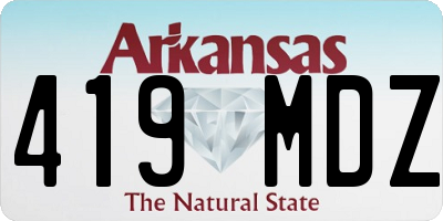 AR license plate 419MDZ