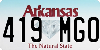 AR license plate 419MGO