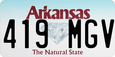 AR license plate 419MGV
