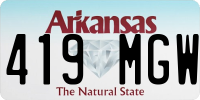 AR license plate 419MGW