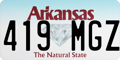AR license plate 419MGZ