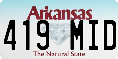 AR license plate 419MID