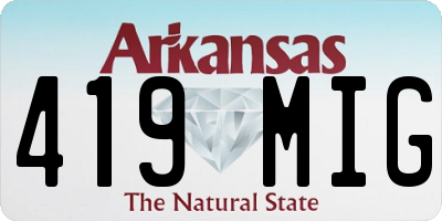 AR license plate 419MIG
