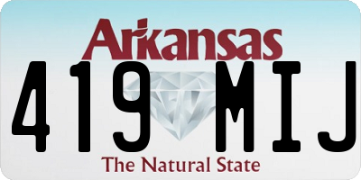 AR license plate 419MIJ