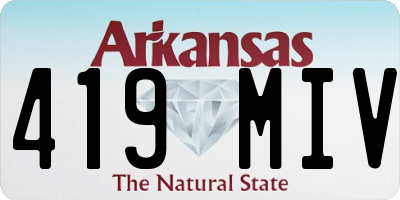 AR license plate 419MIV