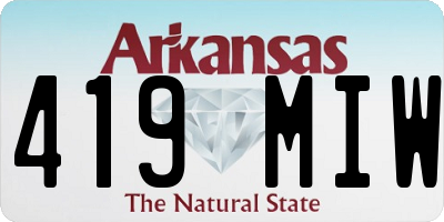 AR license plate 419MIW