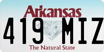 AR license plate 419MIZ