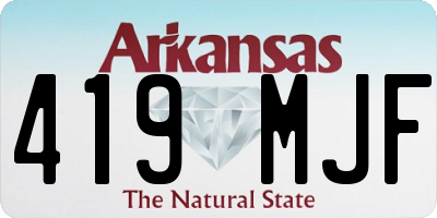 AR license plate 419MJF