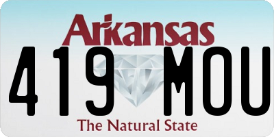 AR license plate 419MOU
