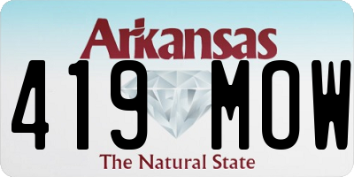 AR license plate 419MOW