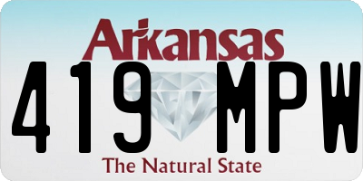 AR license plate 419MPW