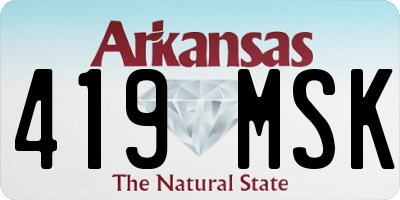 AR license plate 419MSK