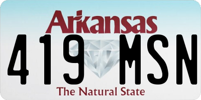 AR license plate 419MSN