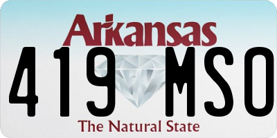 AR license plate 419MSO