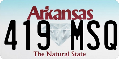 AR license plate 419MSQ