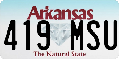 AR license plate 419MSU