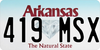 AR license plate 419MSX