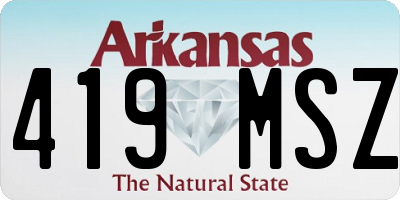 AR license plate 419MSZ