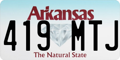 AR license plate 419MTJ
