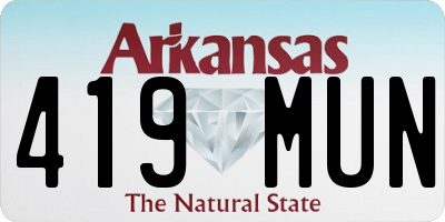 AR license plate 419MUN