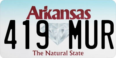 AR license plate 419MUR