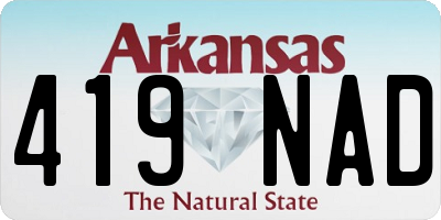 AR license plate 419NAD