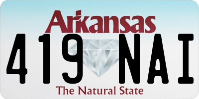 AR license plate 419NAI