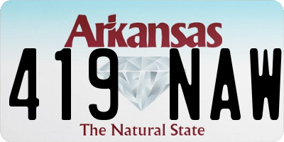 AR license plate 419NAW